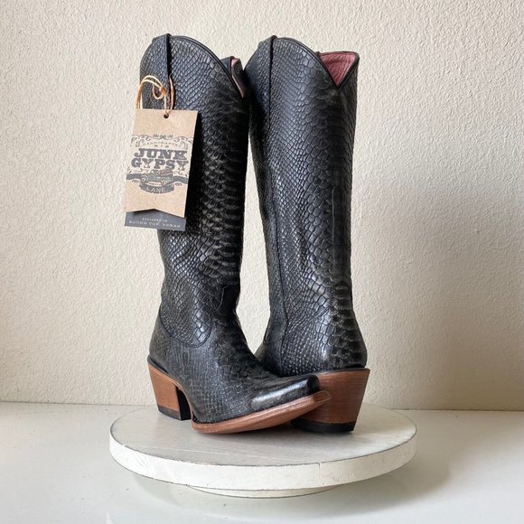 Lane Boots Shoes - NEW Junk Gypsy Lane Desert Highway Womens Western Boots 6 Black Cowboy Snip Toe